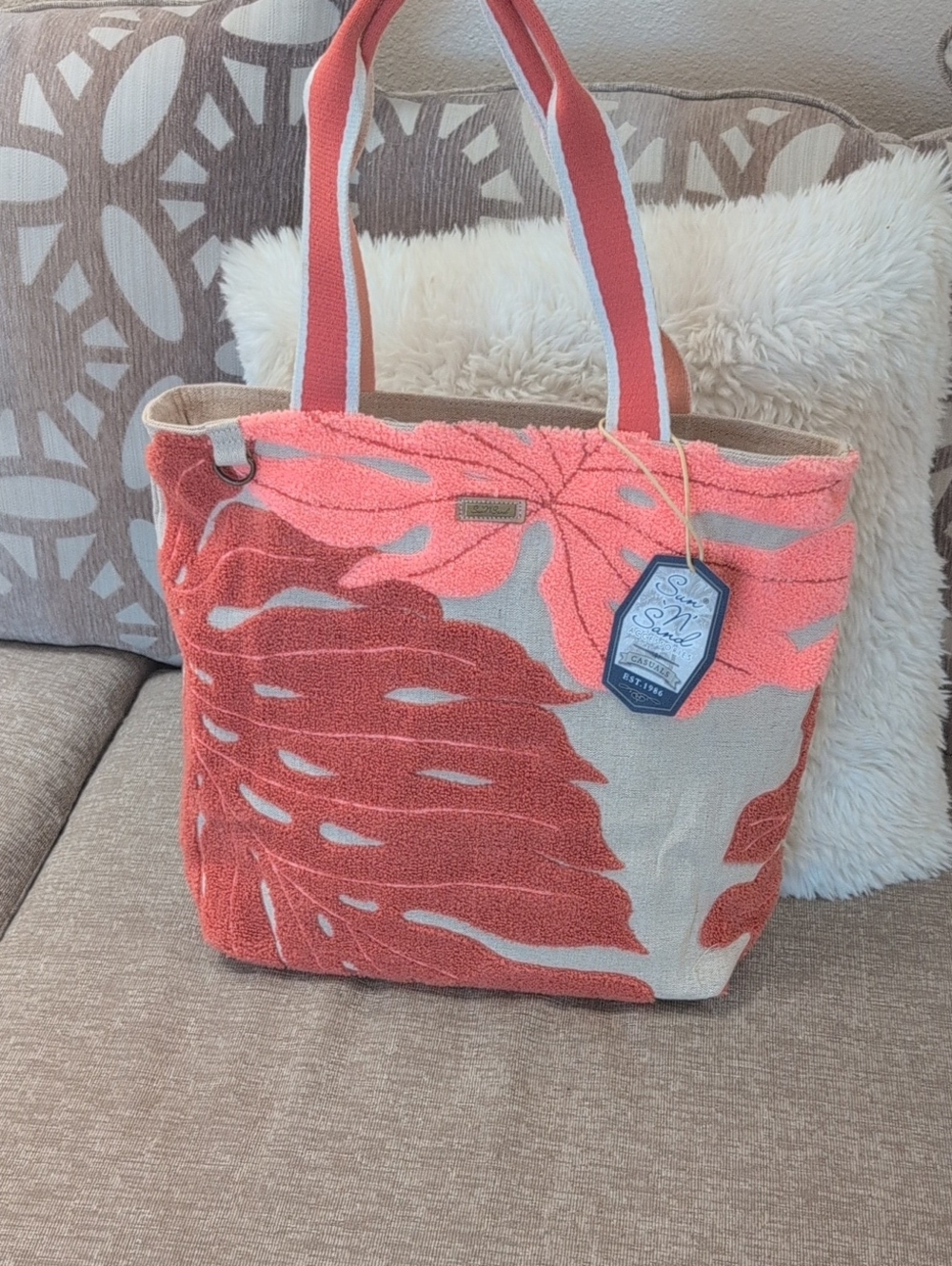 Coral Pattern Tote Bag Brand New